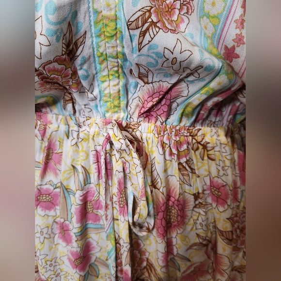 Umgee Romantic Cottage Core Bohemian Floral Ruffle V-Neck Dress. NWT. Size M - Picture 3 of 8